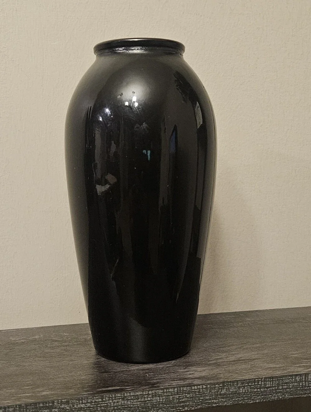 Vintage Black Amethyst Glass Vase Trio
